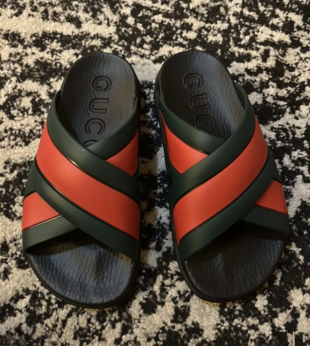 Gucci Sandals Gucci Cross Rubber Sandal size 35 Multi