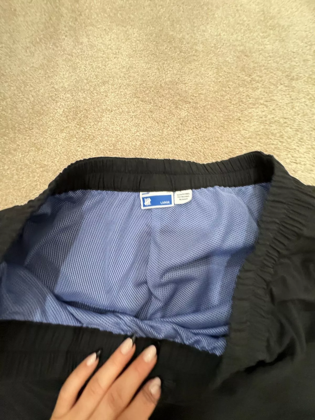 Undefeated Shorts UNDEFEATED Black Nylon Shorts inside bball mesh