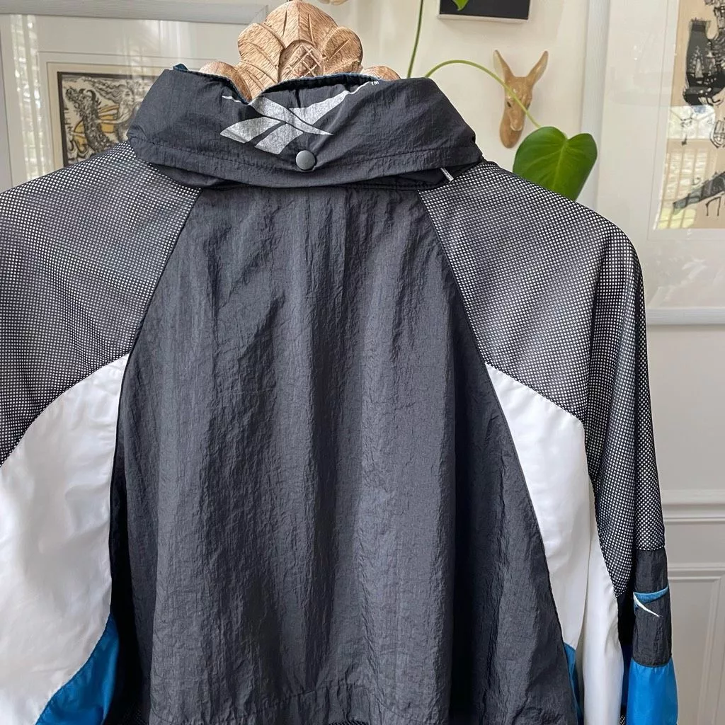 Reebok Light Jackets Vintage 90s Reebok Windbreaker Pullover 1/2 Zip XL Black