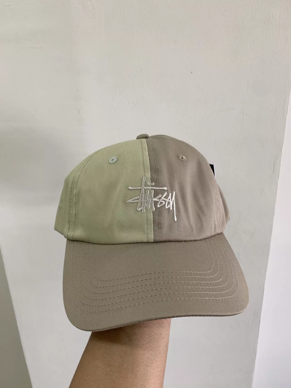 Stussy Hats Rare Stussy Two Tone Cap Beige Streetwear