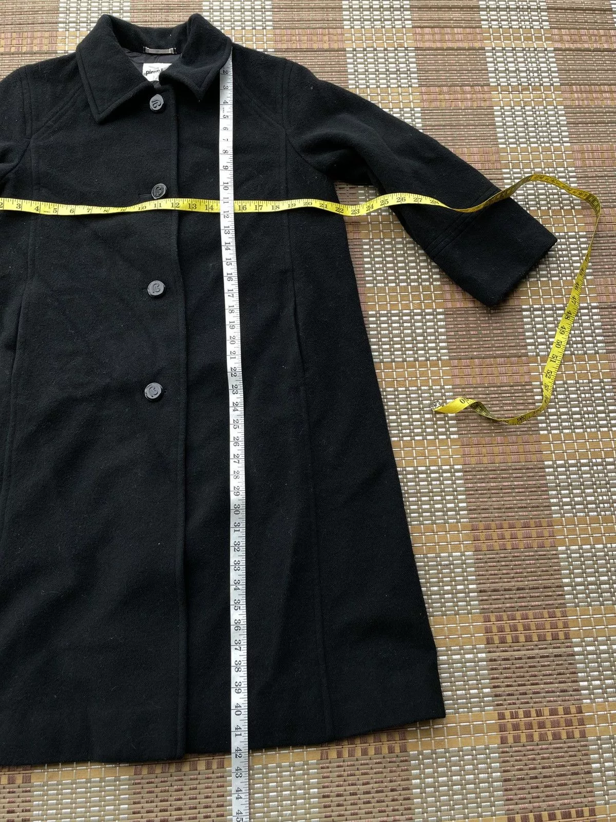 Pierre Balmain Light Jackets Pierre Balmain Wool Long Jacket Black