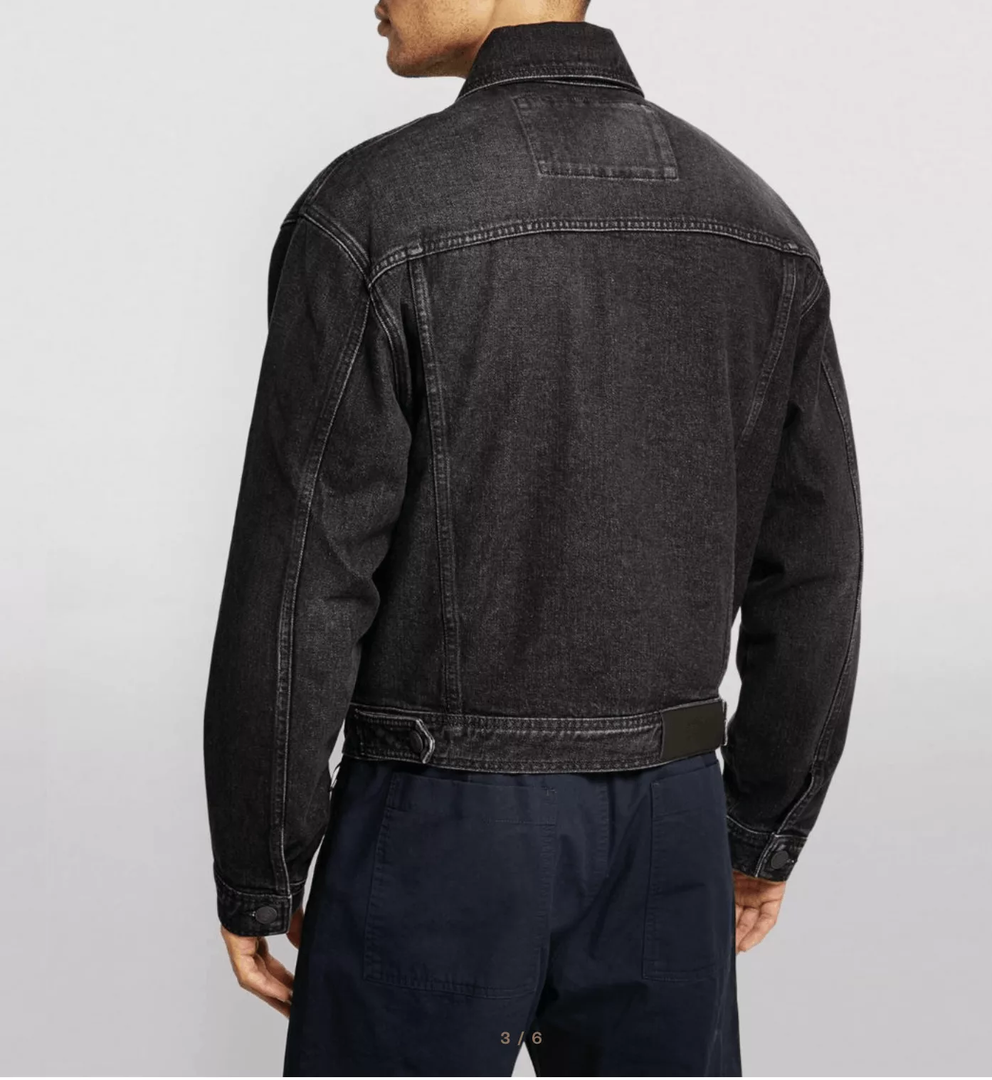 AMI Denim Jackets AMI Button-Up Denim Jacket Gray