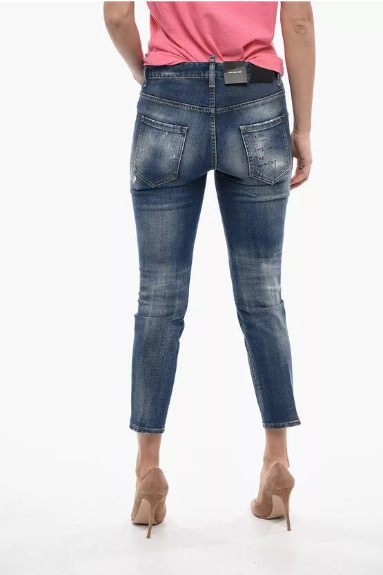 Dsquared2 Jeans Dsquared2 og1mm0624 Studded Side Denims in Light Blue