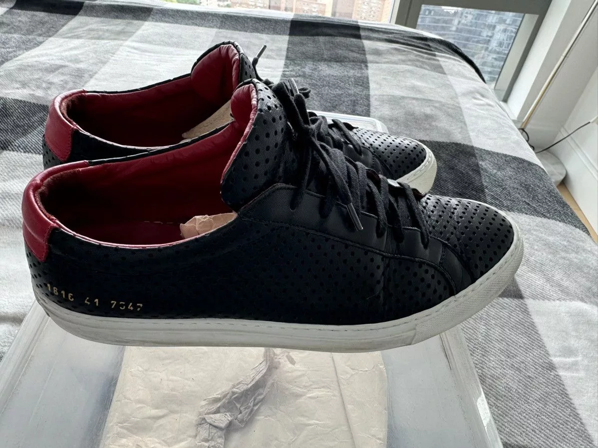 Common Projects Low Top Sneakers Common Projects Black Leather perforated Low top sz 41