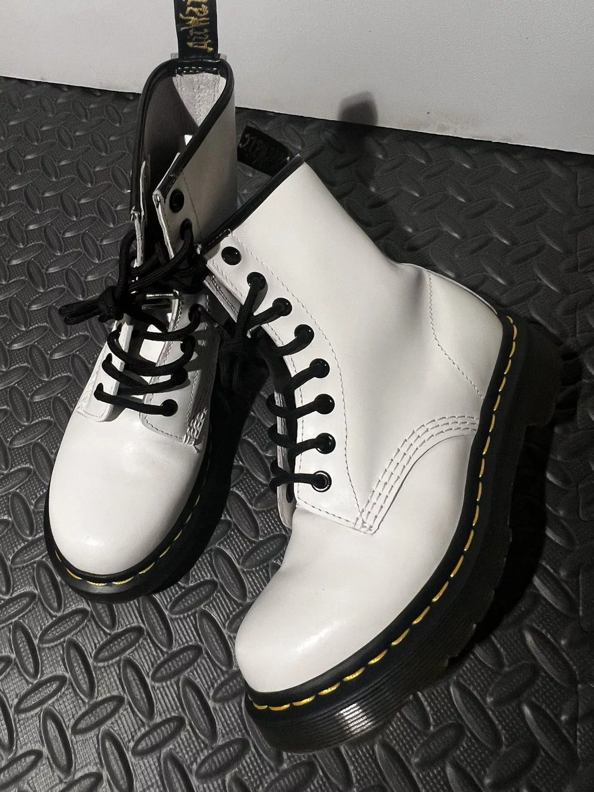 Dr. Martens Boots Dr. Martens 1460 White Smooth Leather Boots size 6 Womens
