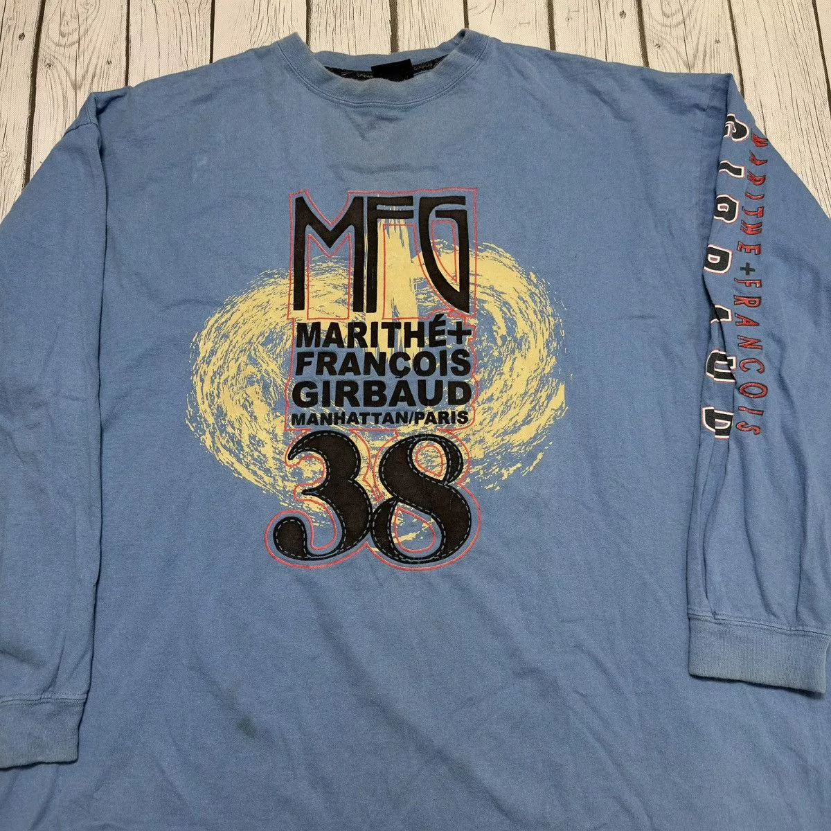 Marithe + Francois Girbaud Long Sleeve T Shirts Marithe + Francois Girbaud × Vintage Vintage Marithé + François Girbaud long sleeve tee Blue