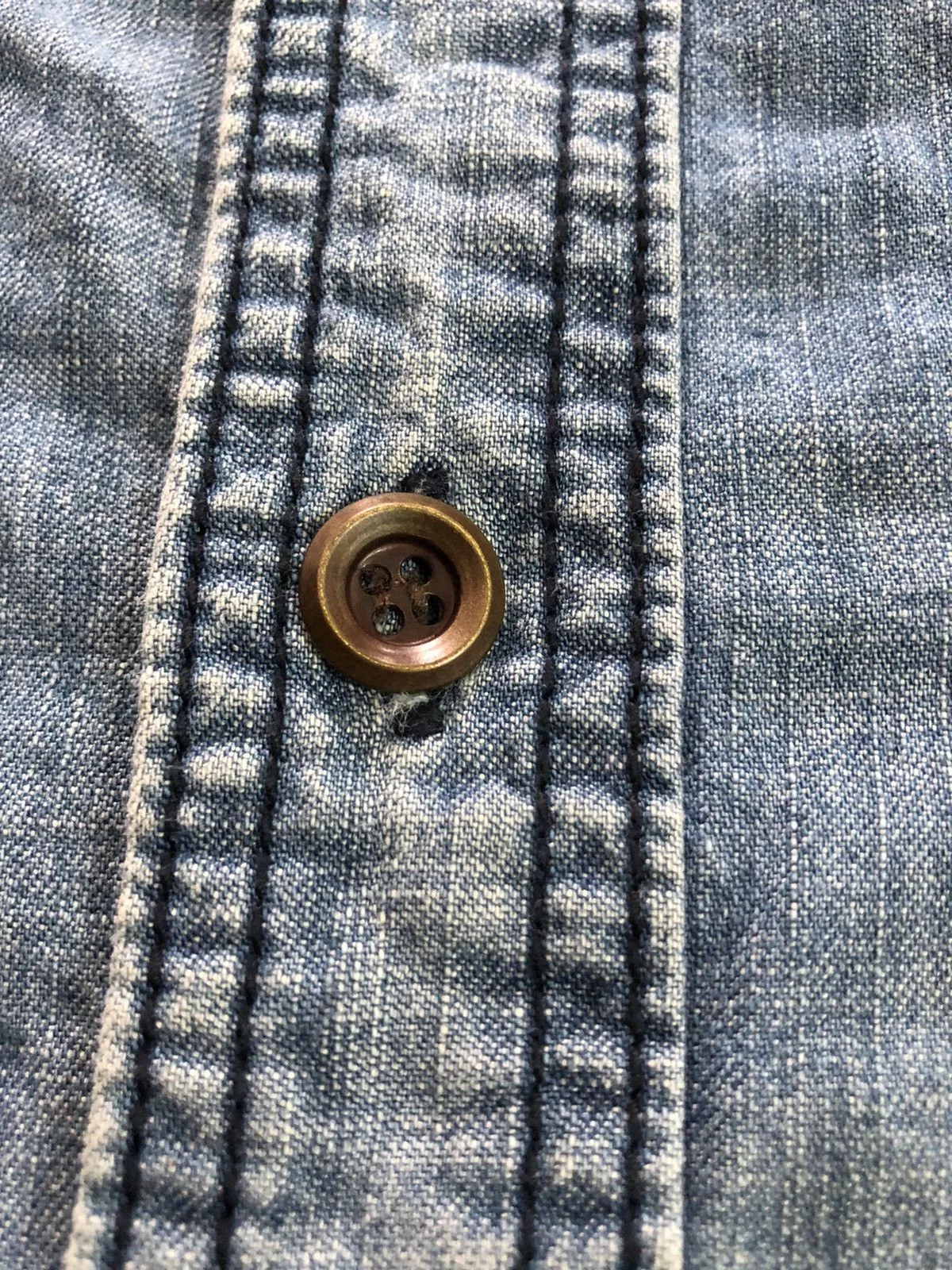 Alpha Industries Shirts Button Ups Alpha Industries × Avirex × Loopwheeler Rare 2000's Avirex denim statement shirt Multi