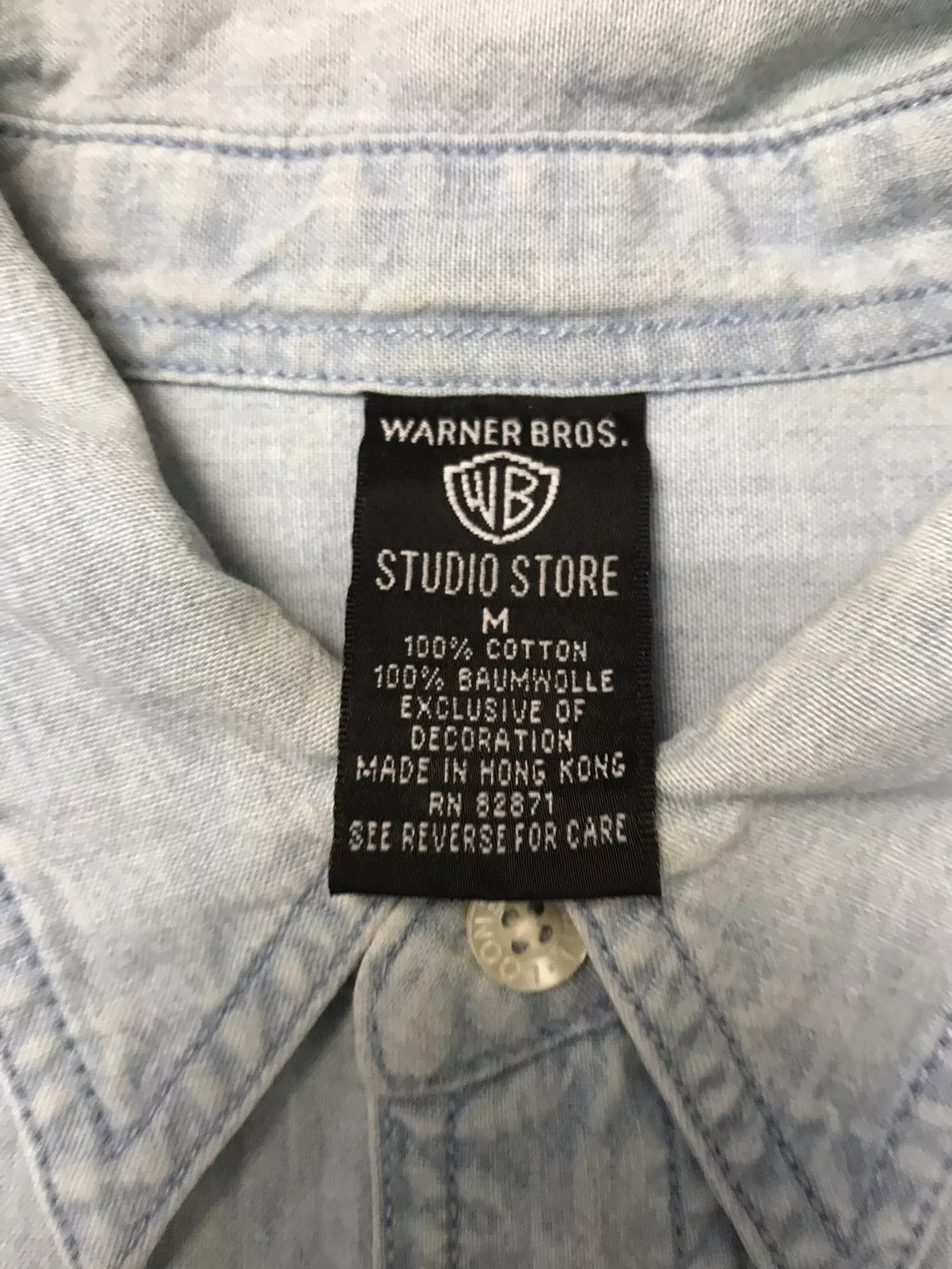 Cartoon Network Shirts Button Ups Cartoon Network × Disney × Vintage Warner Bros Studio Store Button Polo Tshirt Blue