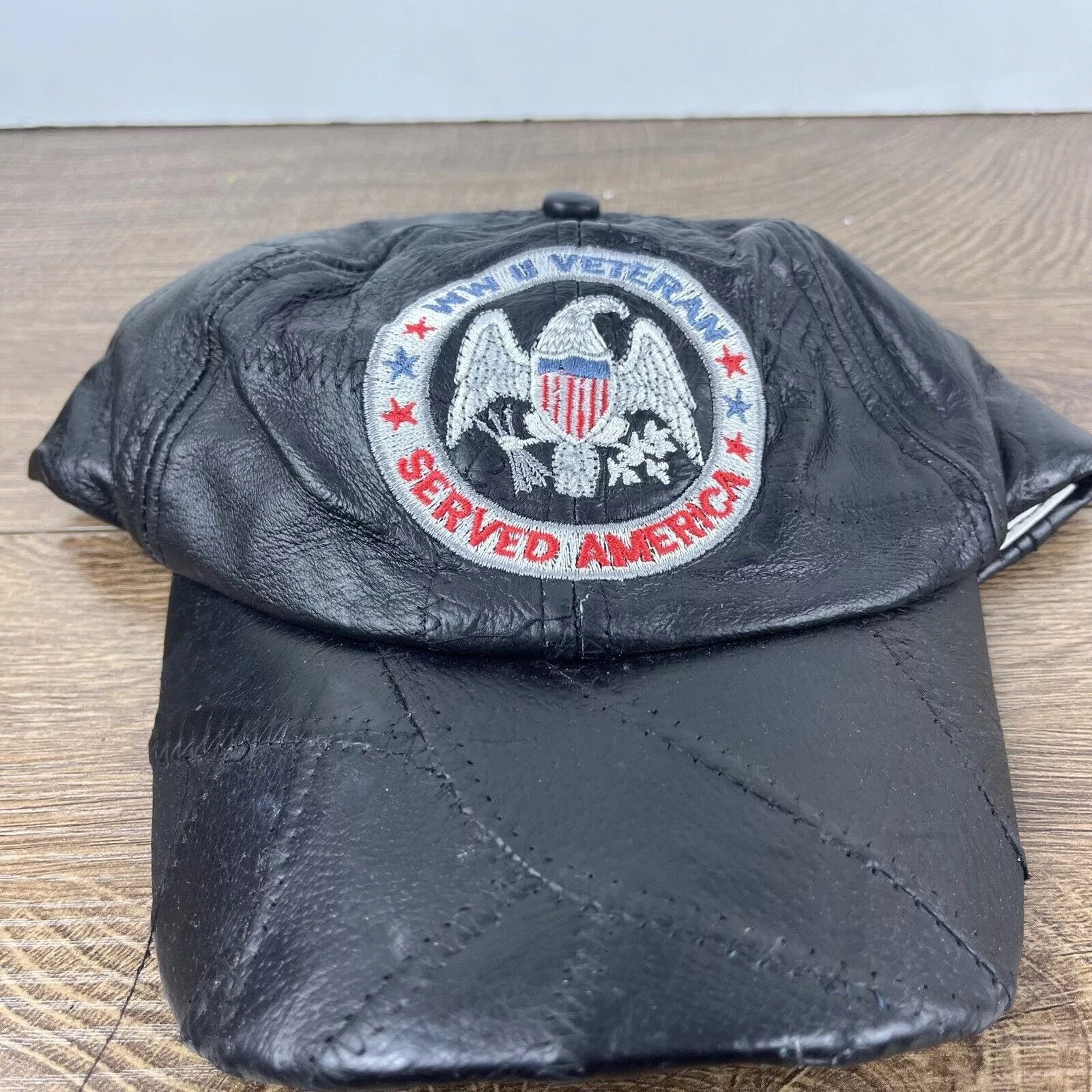 Other Hats Other WWII Veteran Hat World War 2 Vet Black Adjustable Hat Black