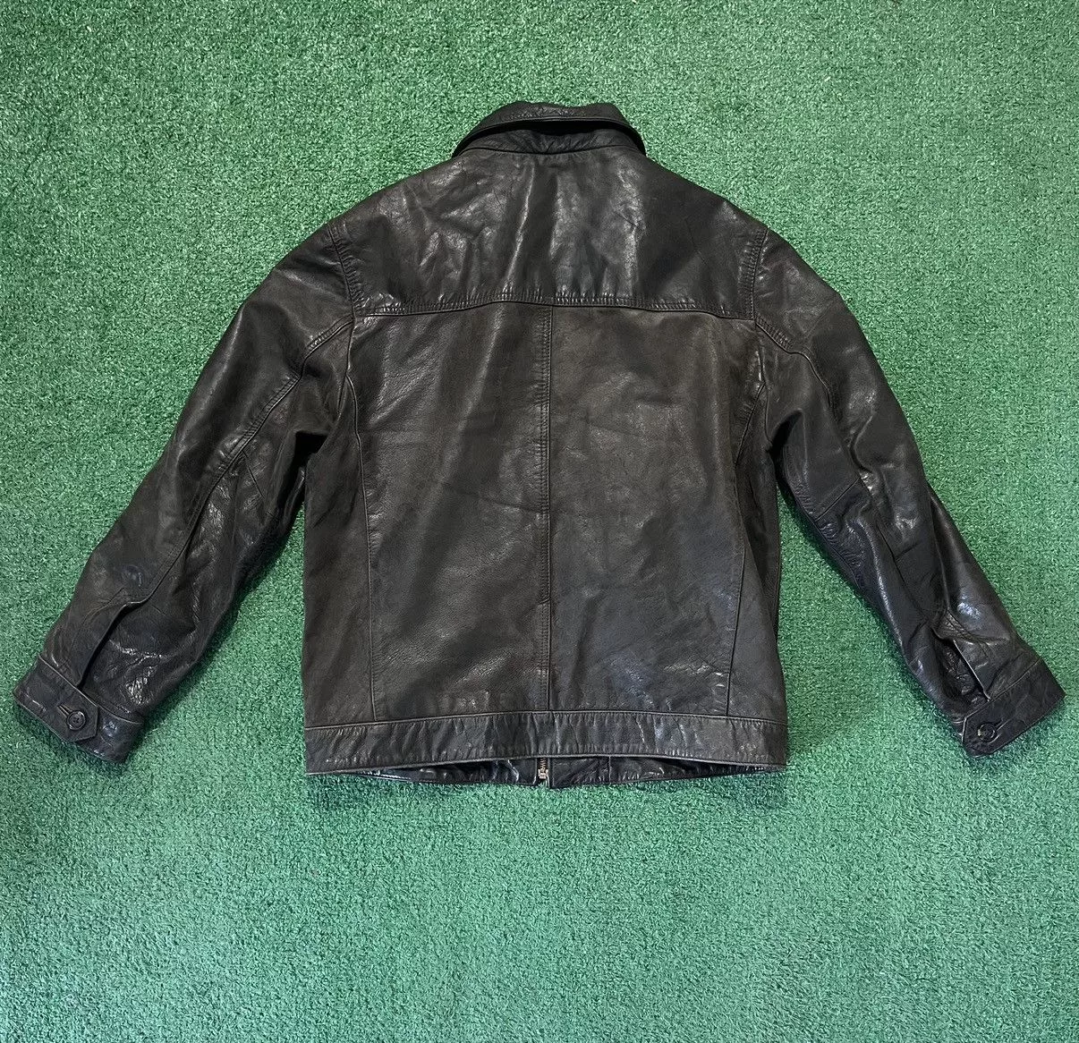 Leather Leather Jackets Leather × Vintage Real Leather Jacket Vintage 90s Brown
