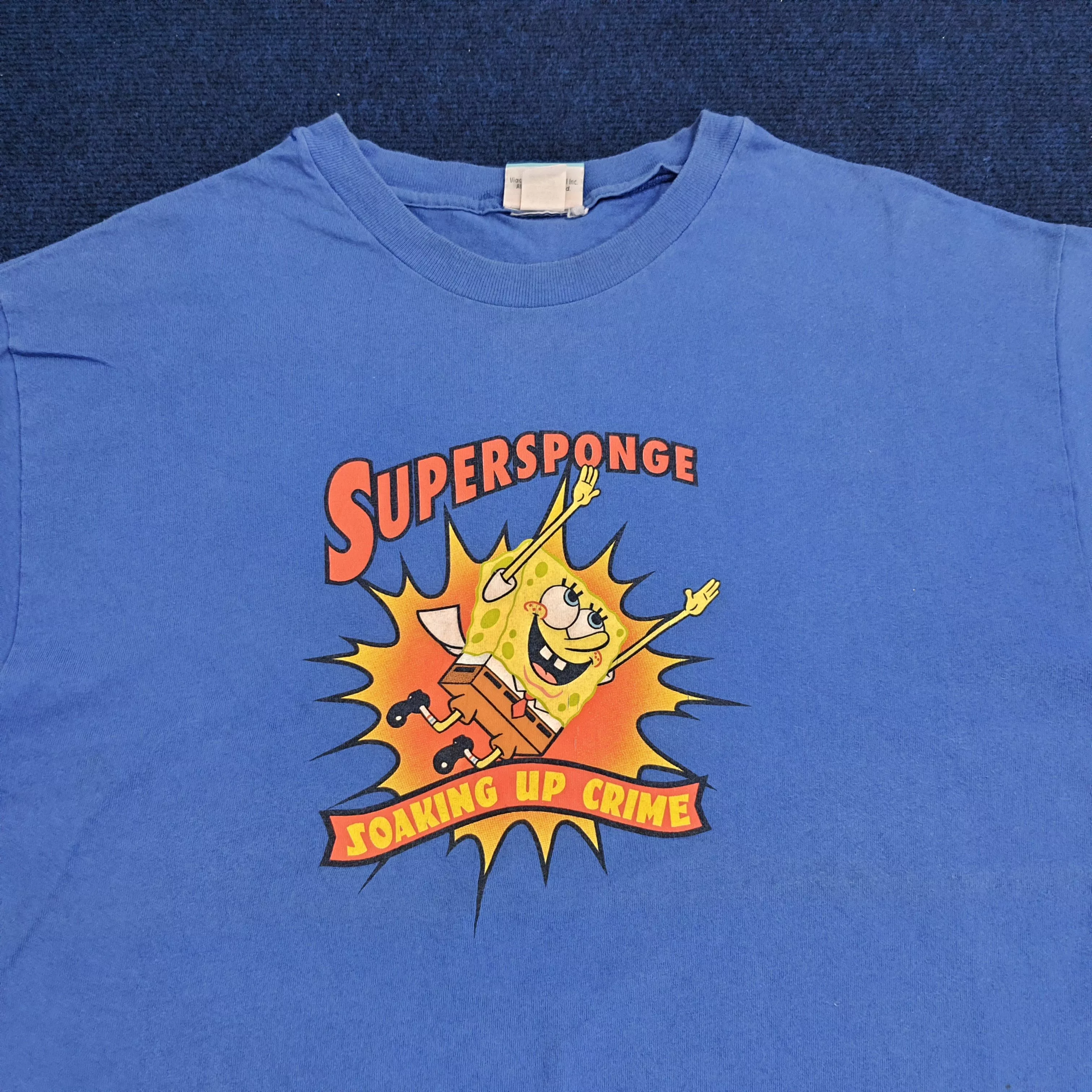Nickelodeon Short Sleeve T Shirts Nickelodeon Supersponge SpongeBob Square Pants T-shirt Blue