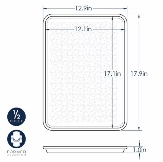 --Heart Embossed Half Sheet Pan