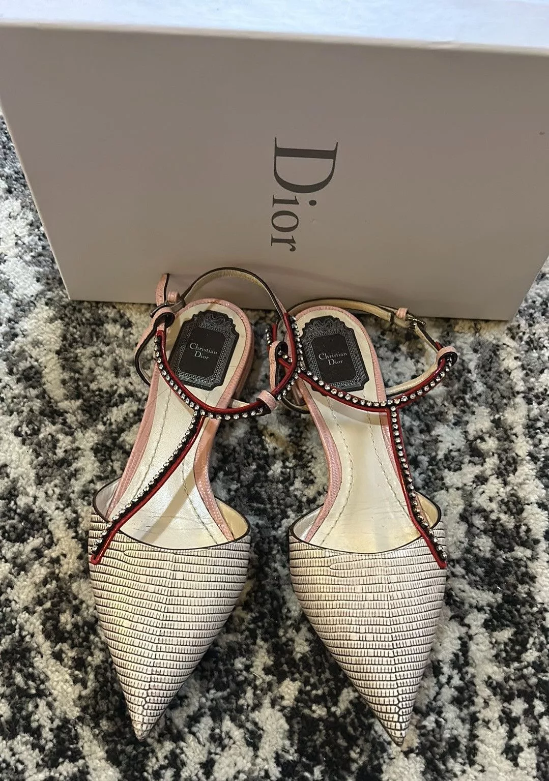 Dior Flats Christian Dior Ballerina T-Strap Flat size 38 Multi