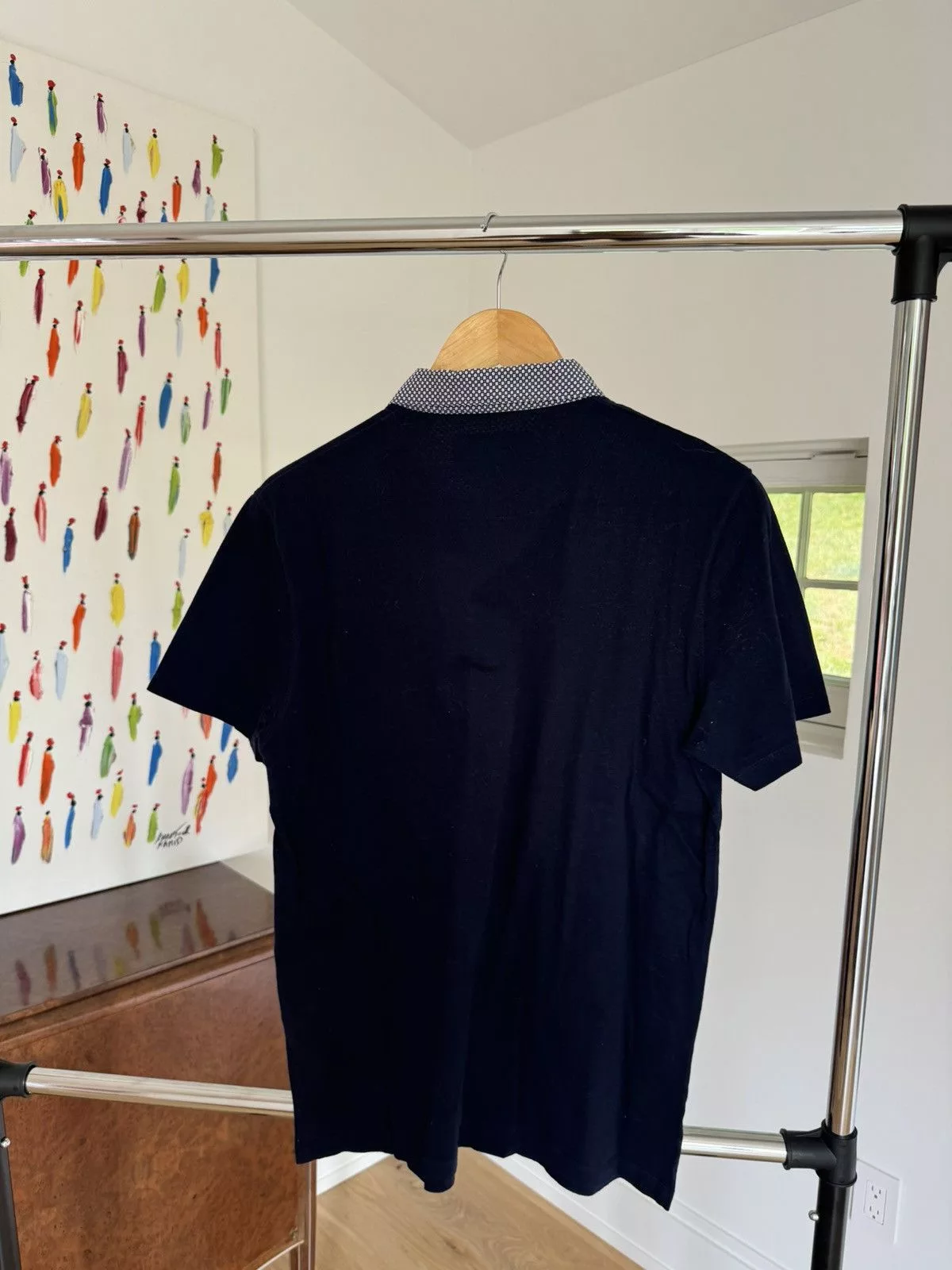 Ted Baker Polos Ted Baker Patterned Collar Polo Blue