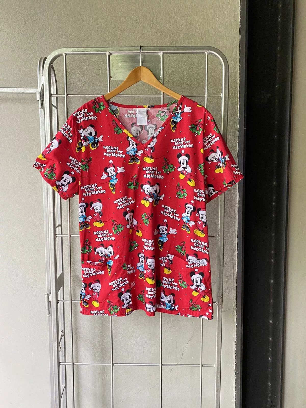 Mickey Mouse Blouses Mickey Mouse vintage v neck blouse Red