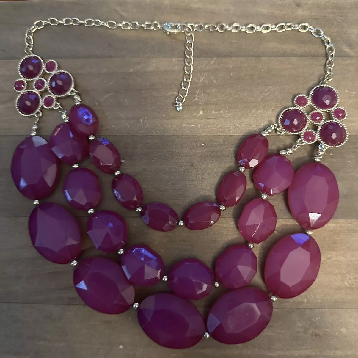 Other Necklaces Other Layered raspberry bead statement necklace Pink