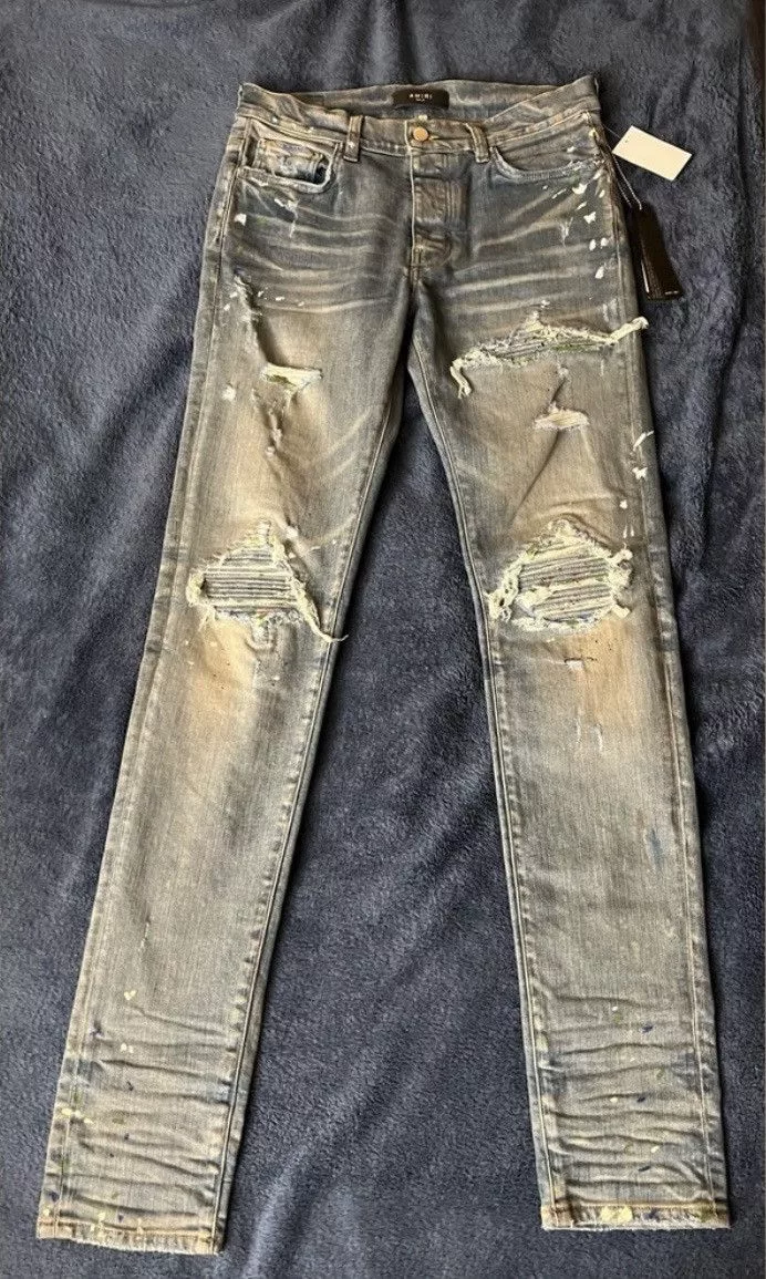 Amiri Denim Amiri Indigo with Paint Purple