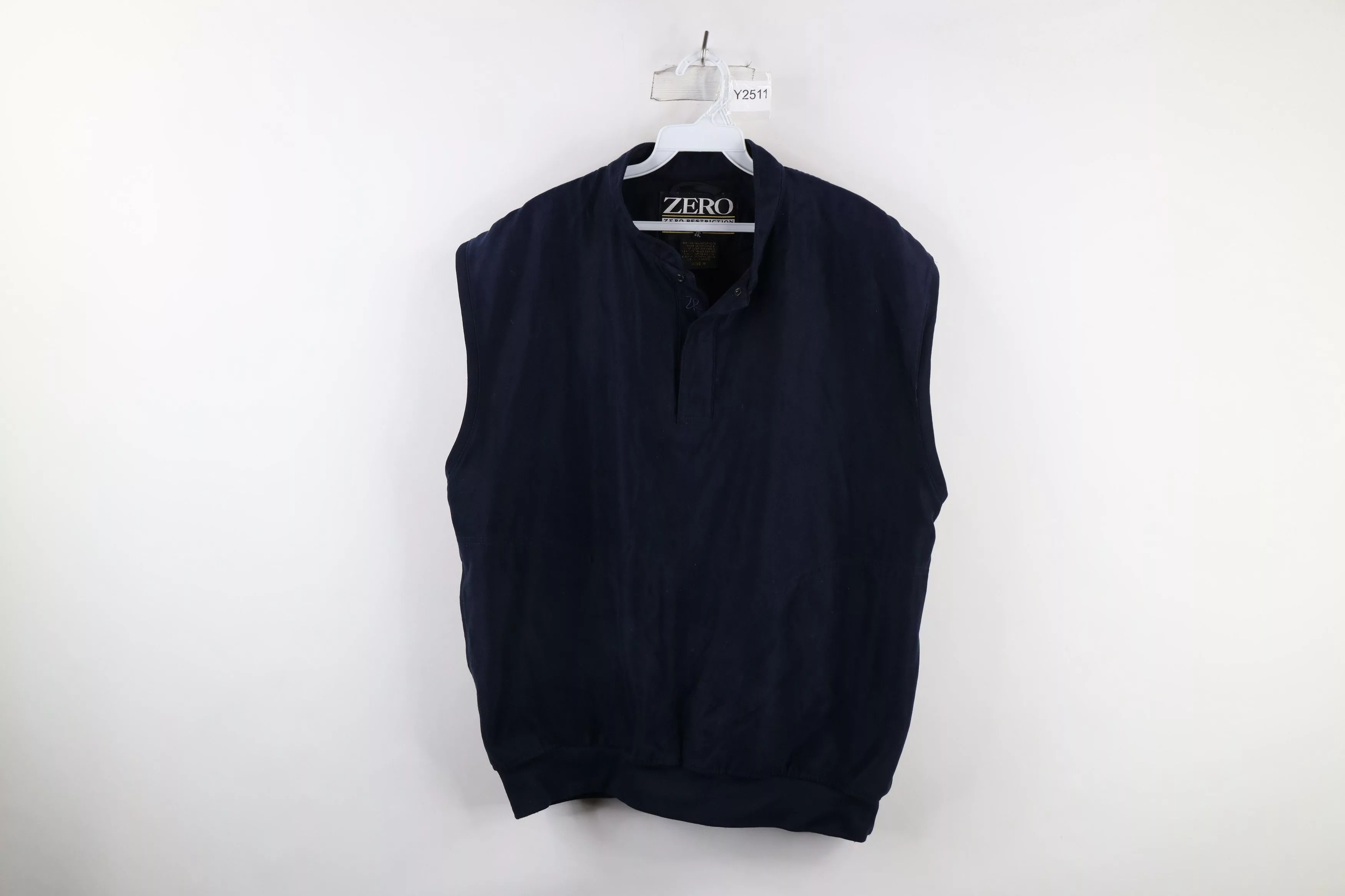 Vintage Vests Vintage Zero Restriction Microfiber Pullover Golf Vest Jacket USA Blue