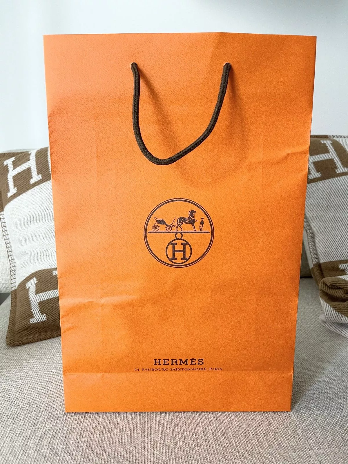 Hermes Bags Luggage Authentic Hermes Orange Medium Shopping Bag