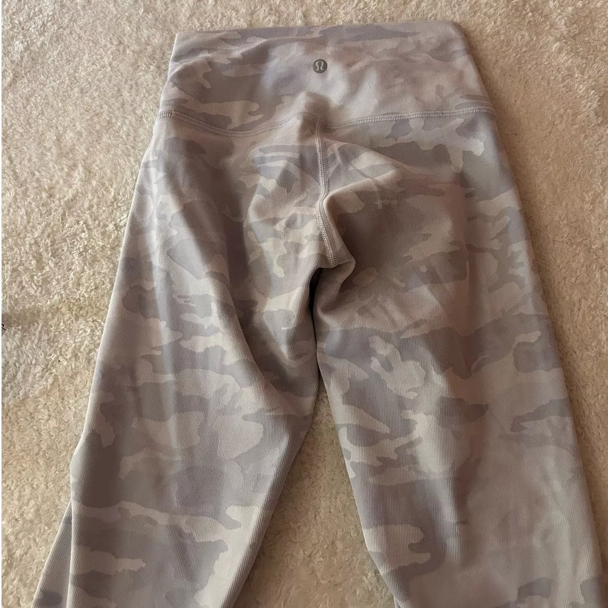 Lululemon Leggings Lululemon White Camo Wunder Under Leggings Size 4 Gray