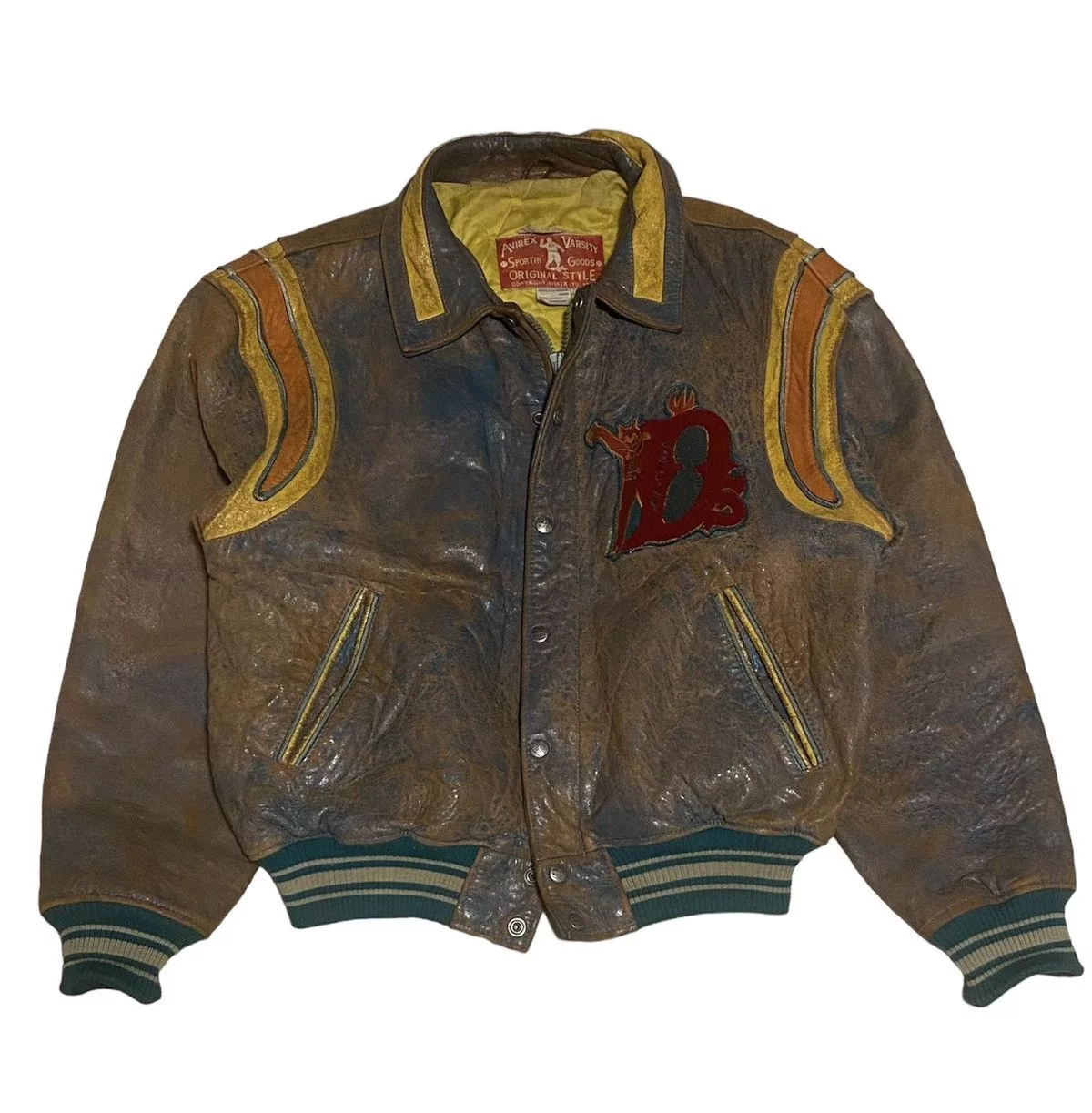 Avirex Leather Jackets Avirex × Vintage Vintage Avirex bomber leather Jacket Brown Streetwear