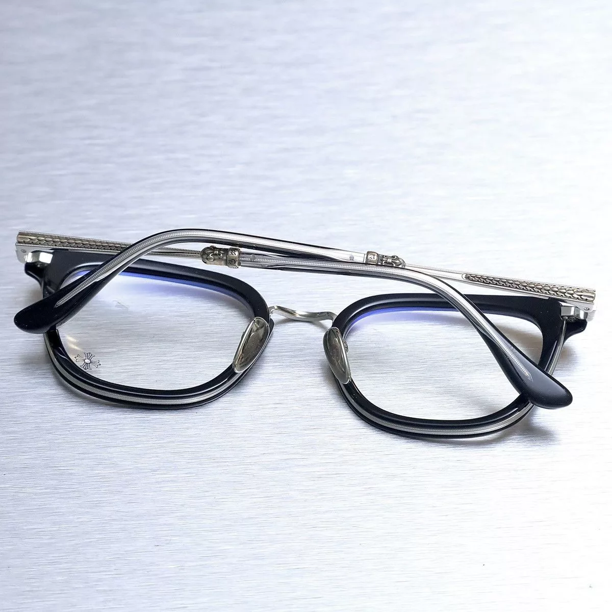 Chrome Hearts Glasses CHROME HEARTS STRAPADICTOME GLASSES Silver