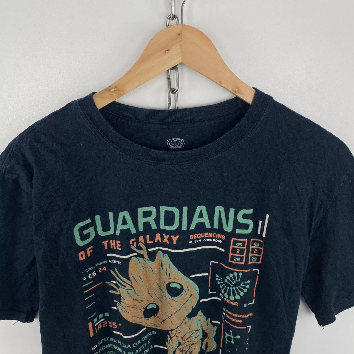 Marvel Comics Short Sleeve T Shirts Marvel Comics × Vintage Vintage Marvel Guardians Of The Galaxy Logo Groot Size S Black
