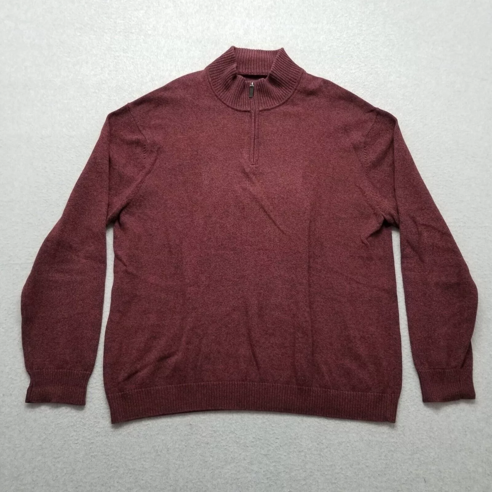 Perry Ellis Sweaters Knitwear Perry Ellis Sweater Mens XL Pullover Mock Neck Zip Cotton Red
