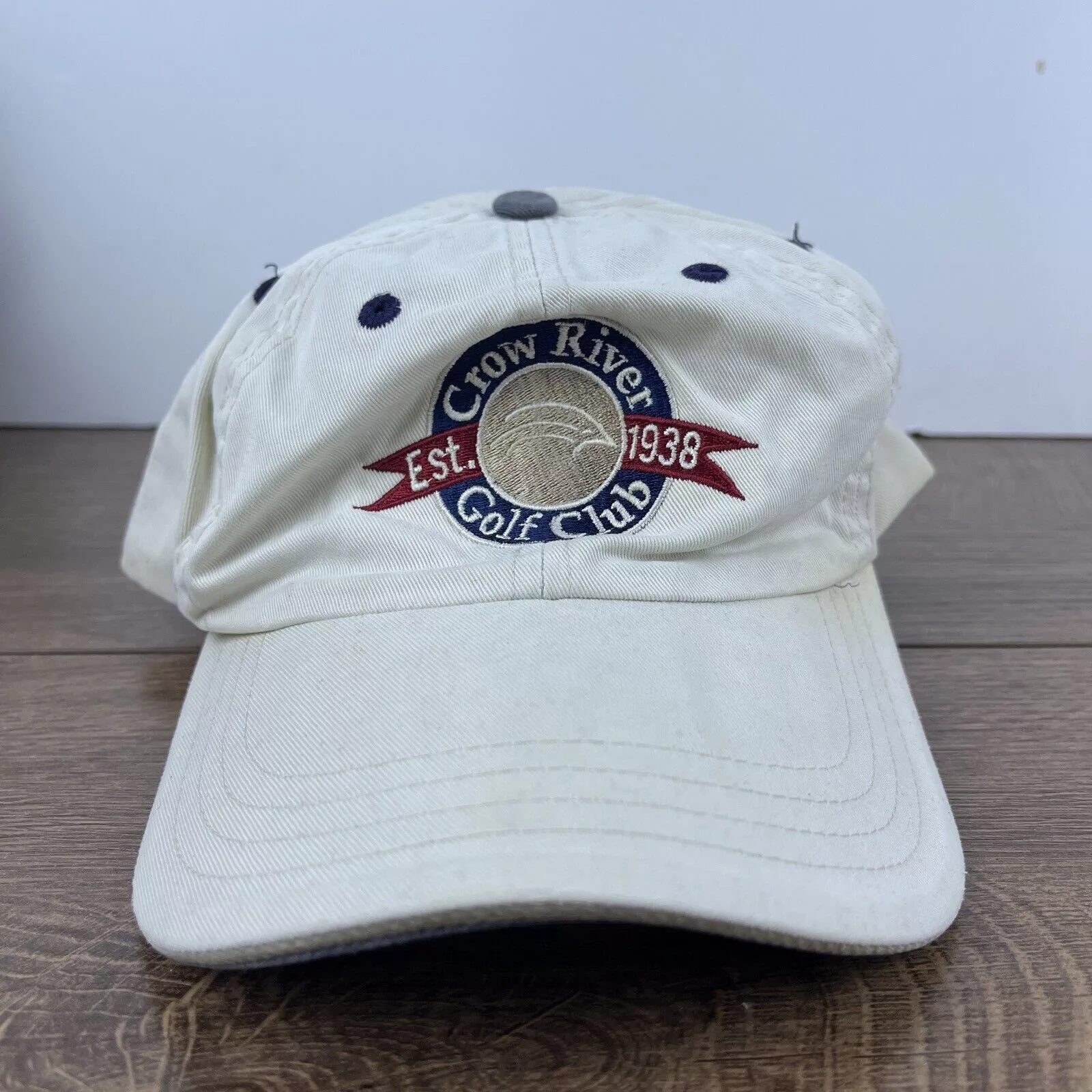 Other Hats Other Crow River Golf Club 1938 Hat Crow White Hat Adjustable Adul