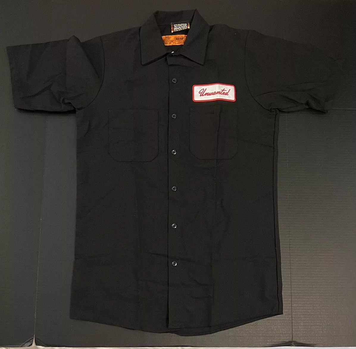 Half Evil Shirts Button Ups Half Evil × Ransom Clothing × Unwanted Unwanted Hells Angel Mechanic Work Button Up Shirt - Black S