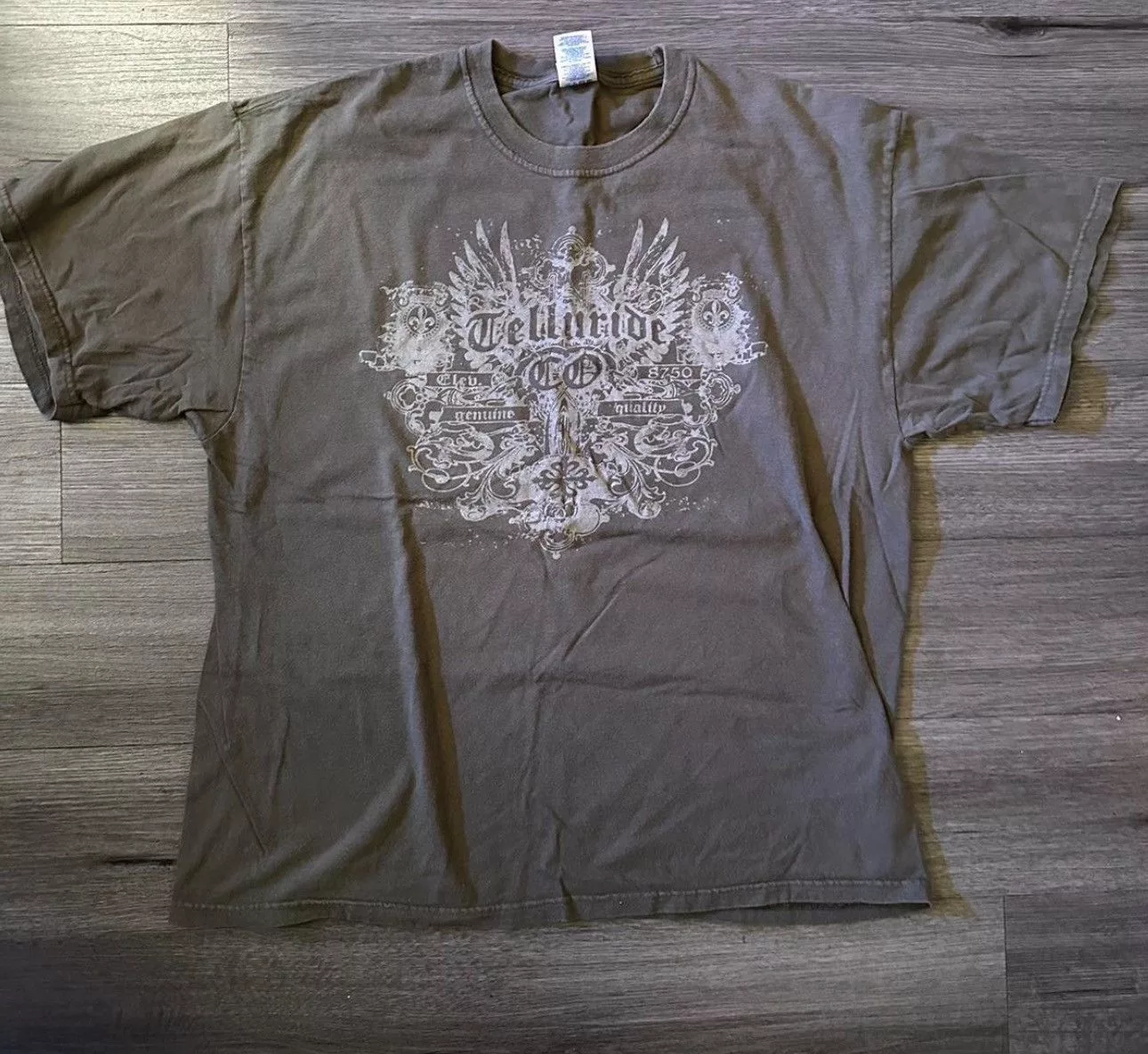 Southpole Short Sleeve T Shirts Southpole Grunge oversized skater army green t shirt Beige