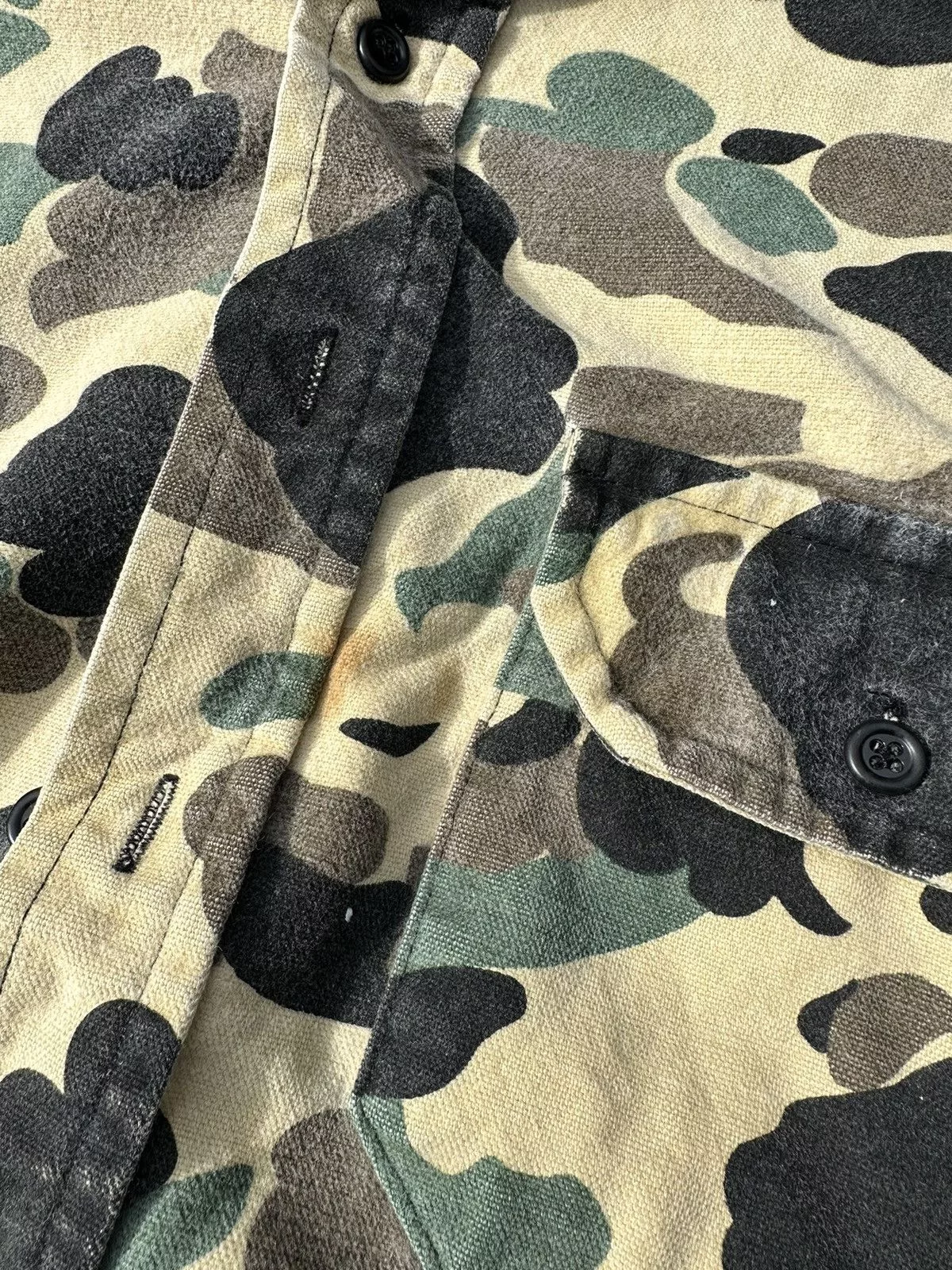 Vintage Shirts Button Ups Crazy vintage cloudcover bubble camo heavy button up USA Multi
