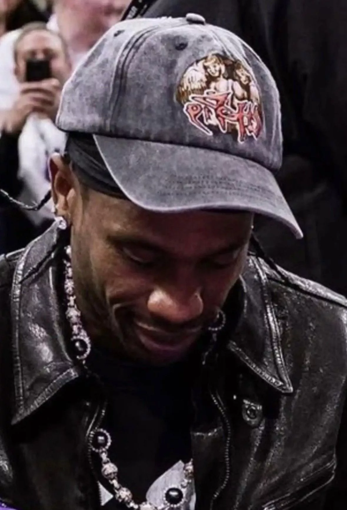 Travis Scott Hats Travis Scott Circus Maximus 2023 Utopia Tour Strapback Hat Gray