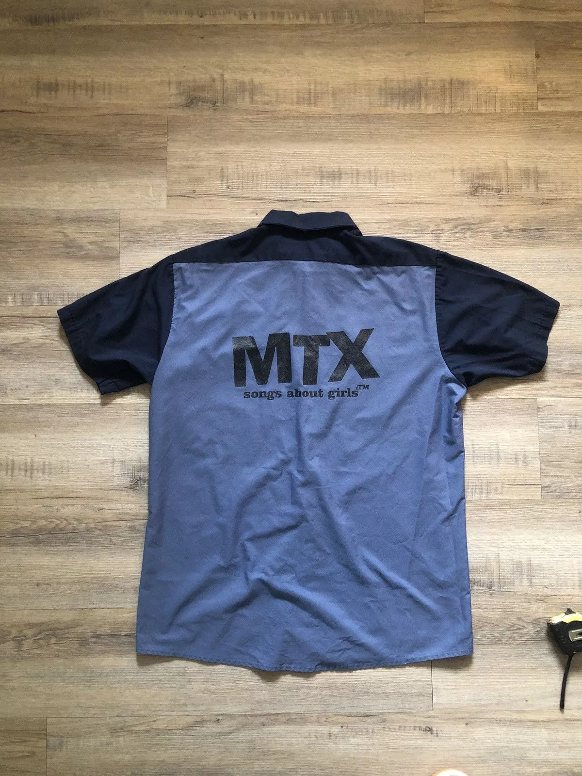 Band Tees Shirts Button Ups Band Tees × Vintage Mr. T Experience short sleeve work shirt Blue