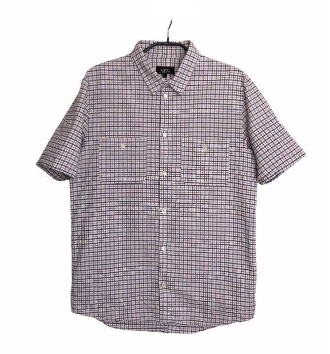 A.P.C. Shirts Button Ups A.P.C. A.P.C Short Sleeve Shirt Plaid Mens Sz M Multi Basics