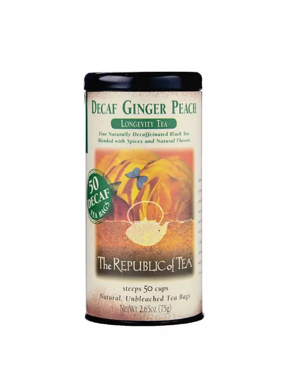 Decaf Ginger Peach Black Tea Bags 50