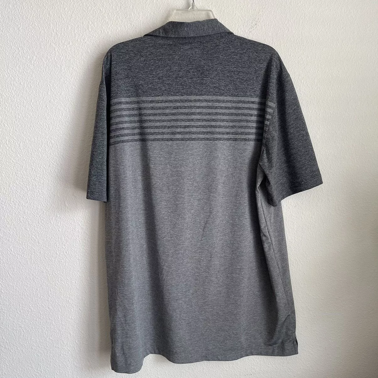 The Masters Short Sleeve T Shirts The Masters Master Tech Striped Heather Short Sleeve Performance Polo Gray