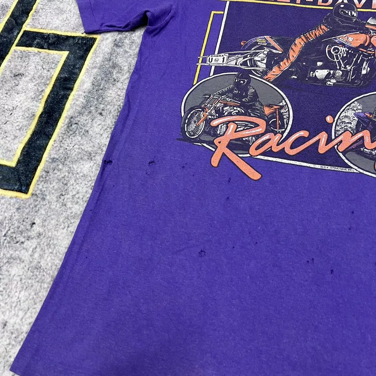 Harley Davidson Shirts Button Ups Harley Davidson × Vintage HARLEY DAVIDSON RARE VINTAGE BIKERS Purple