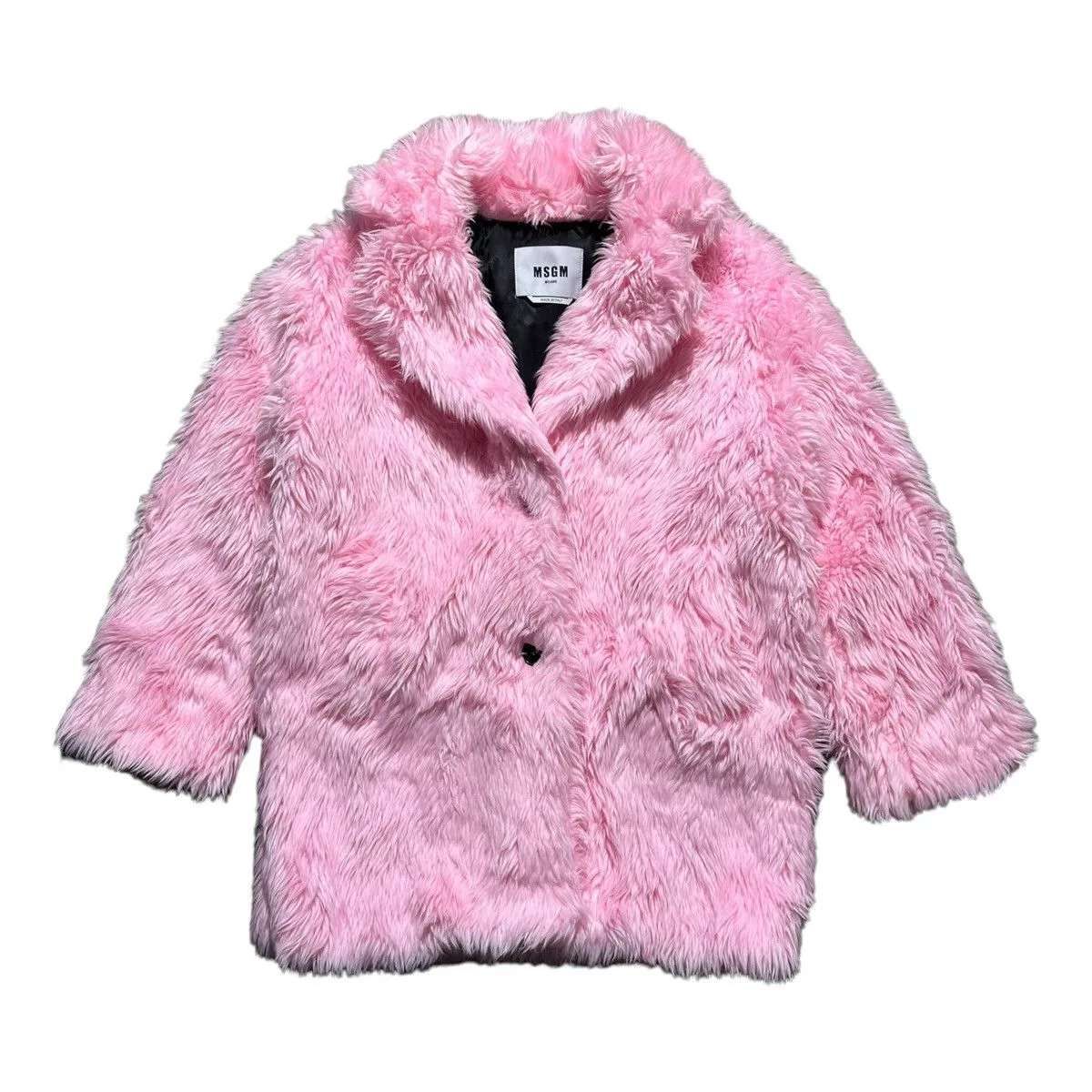 MSGM Heavy Coats MSGM Faux fur pink coat