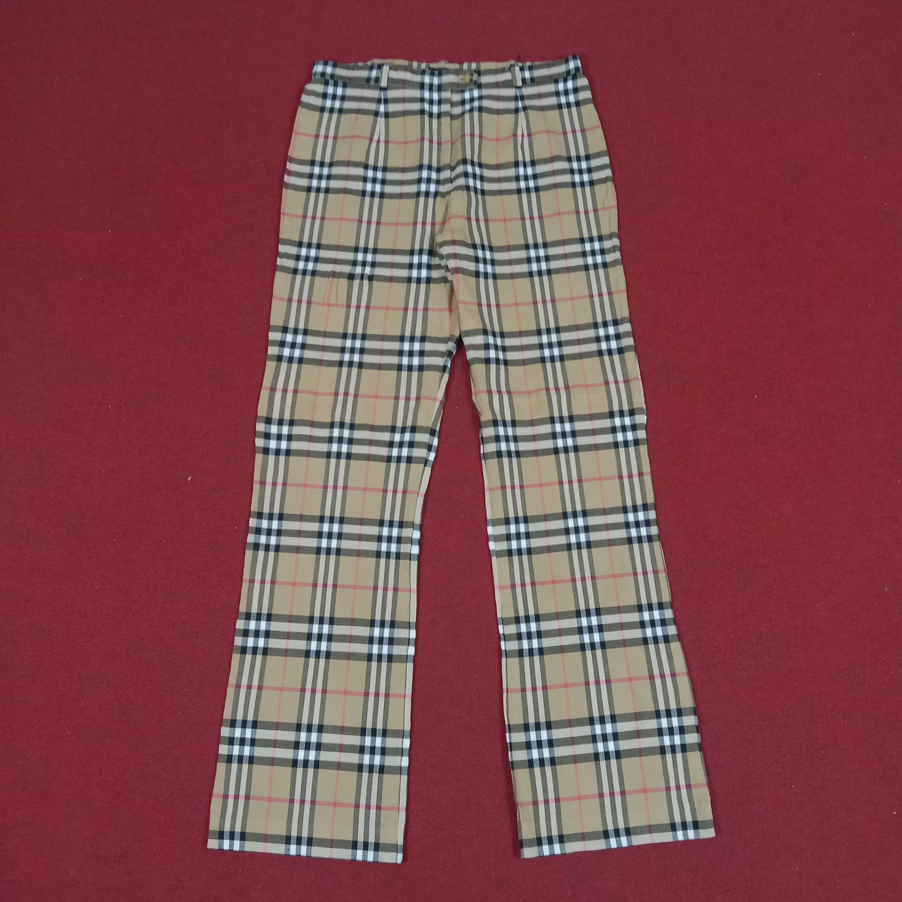 Burberry Pants Burberry × Vintage Burberry London Luxury Brand Nova Check Style Pants dp1 White