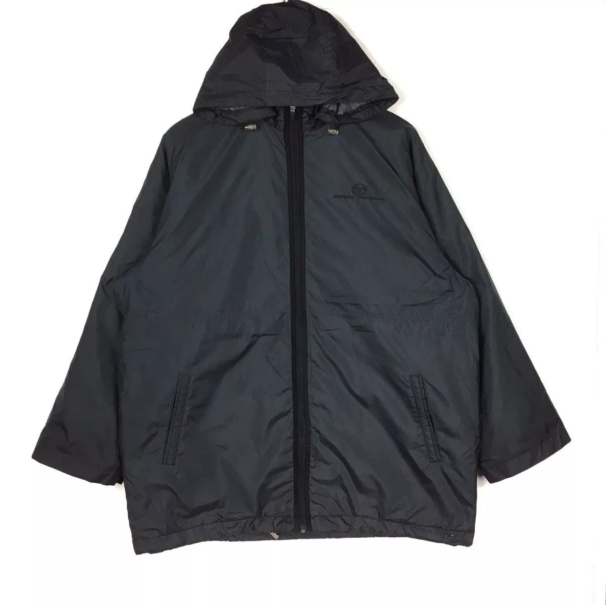 Sergio Tacchini Light Jackets Vintage Sergio Tacchini Hoodies Jacket Puffer Small Logo Black