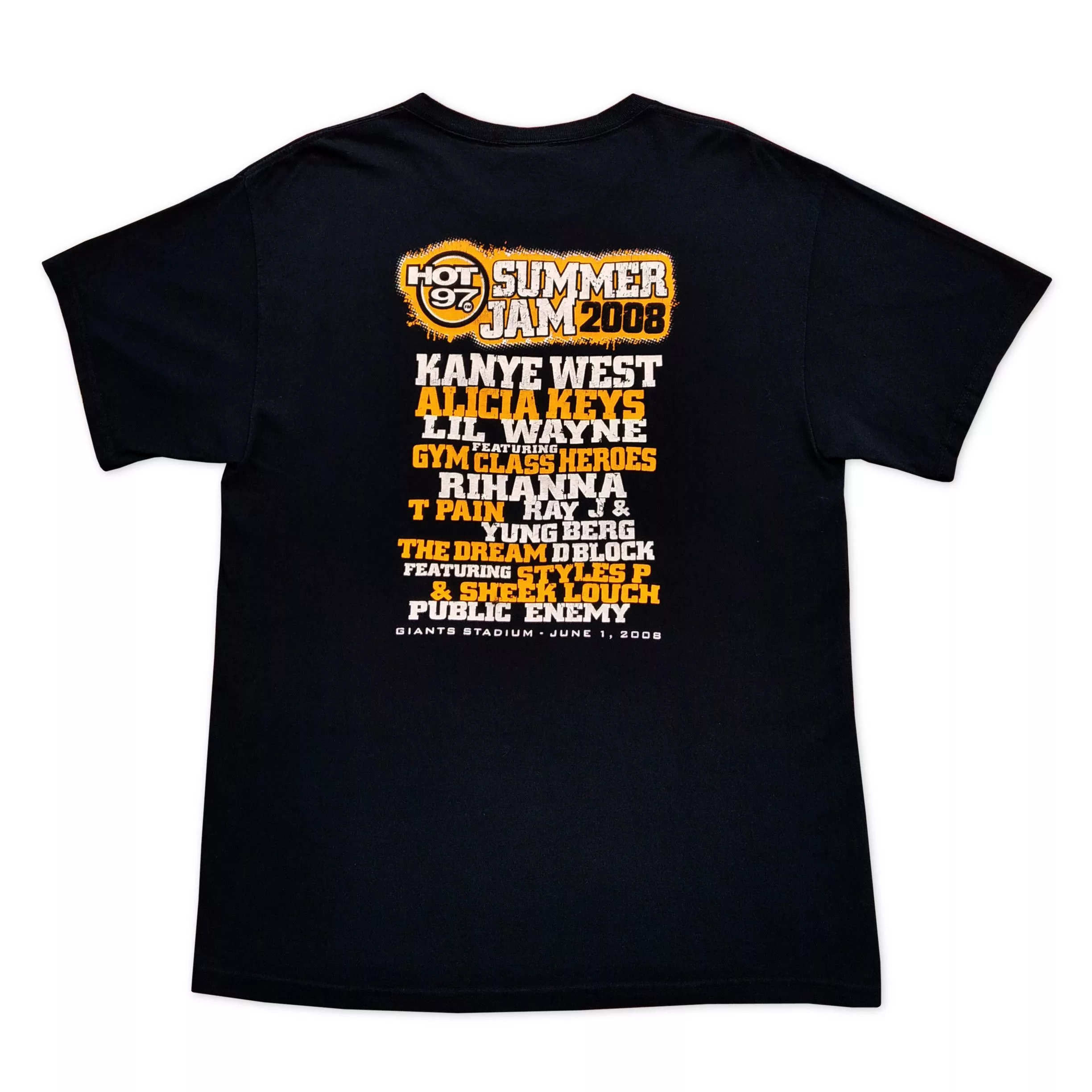 Kanye West Short Sleeve T Shirts Kanye West Vintage Mid 00's SUMMER JAM 2008 T-Shirt Black