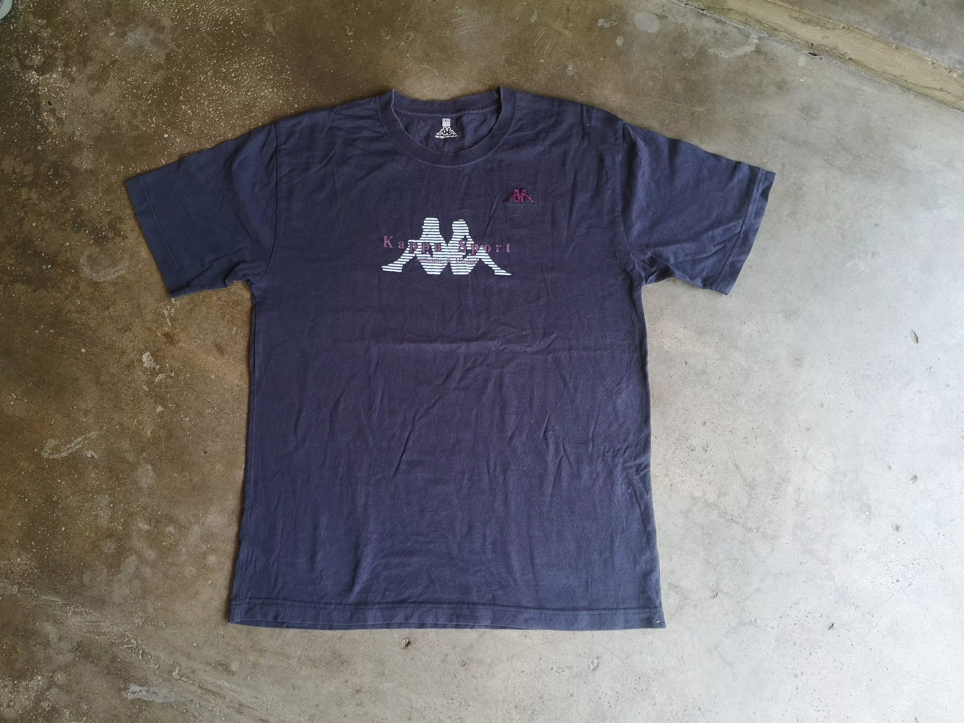 Kappa Short Sleeve T Shirts Kappa Shirt Center Logo Blue