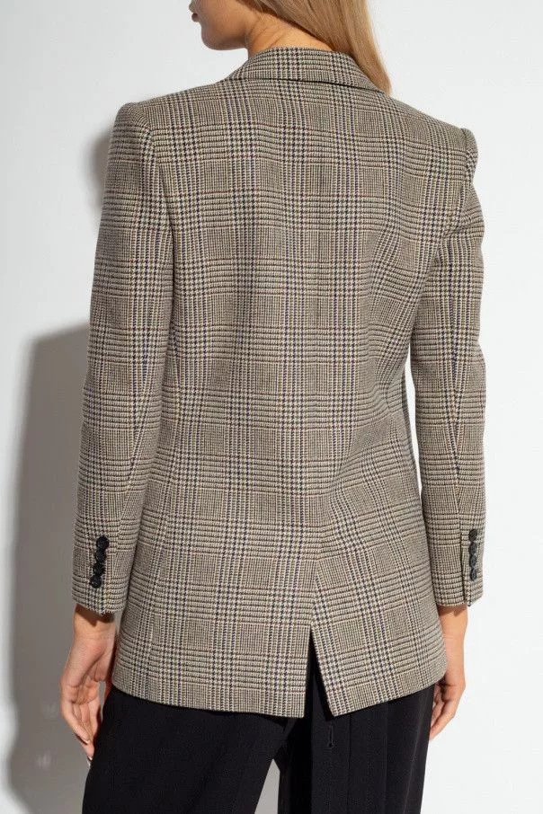 Saint Laurent Paris Jackets Saint Laurent Paris o1b1hav110724 Single-Breasted Jacket in Wool in Multicolor