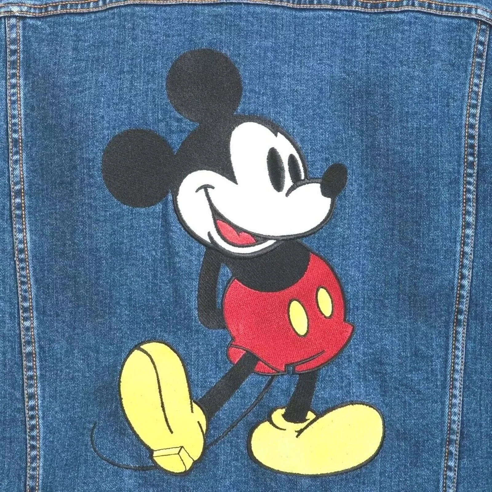 Disney Light Jackets Disney Mickey Denim Jean Jacket with Embroidered Patch Blue