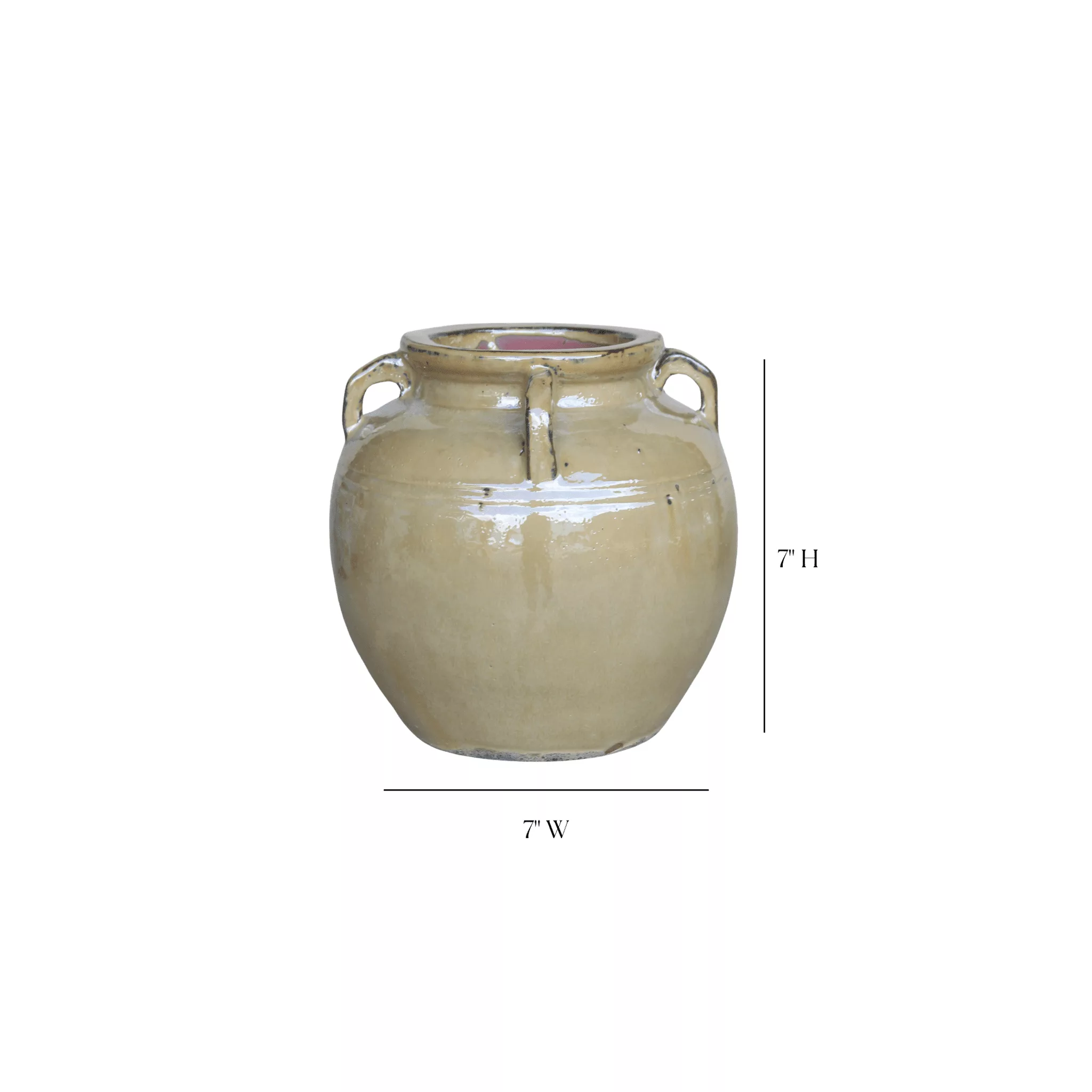 Chevalier Cream Glazed Vase With Handles - Curated Home Decor