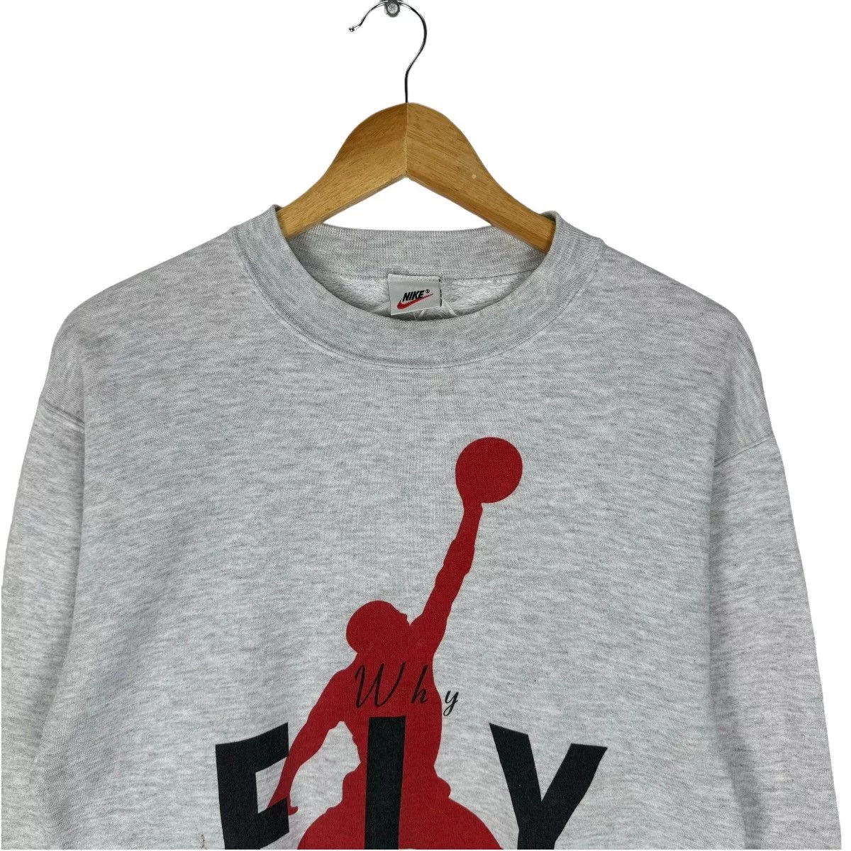 NBA Sweatshirts Hoodies NBA × Nike × Vintage ⚡️VINTAGE 90s NIKE MICHAEL JORDAN JUMP CREWNECK SWEATSHIRT Gray