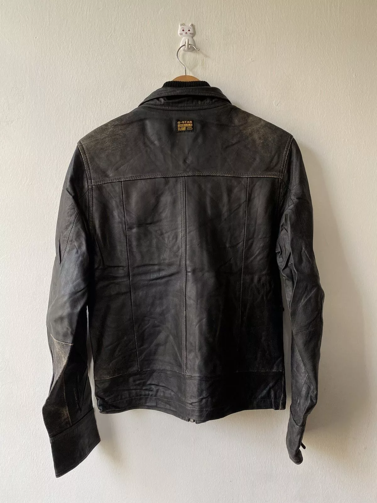 G-Star Leather Jackets G-Star G Star Raw 3301 Multipocket Leather Jacket Black