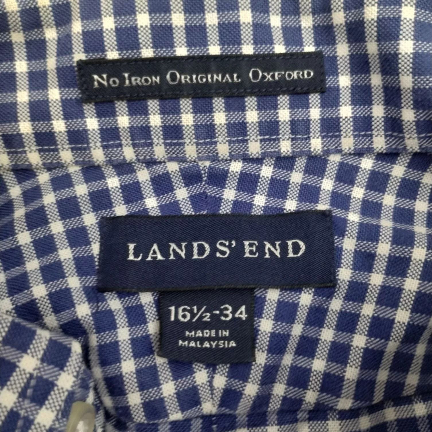 Other Shirts Button Ups Other Lands' End Men's Blue/White Shirt/Button up/Long sleeve 16.5 Multi