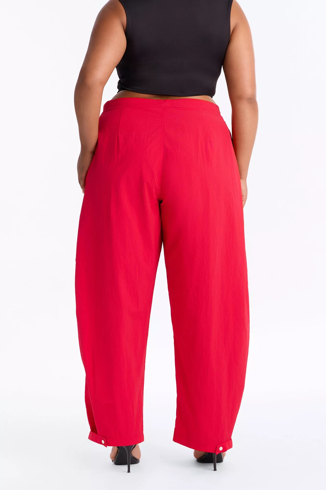 Nylon Windbreaker Pant - Red